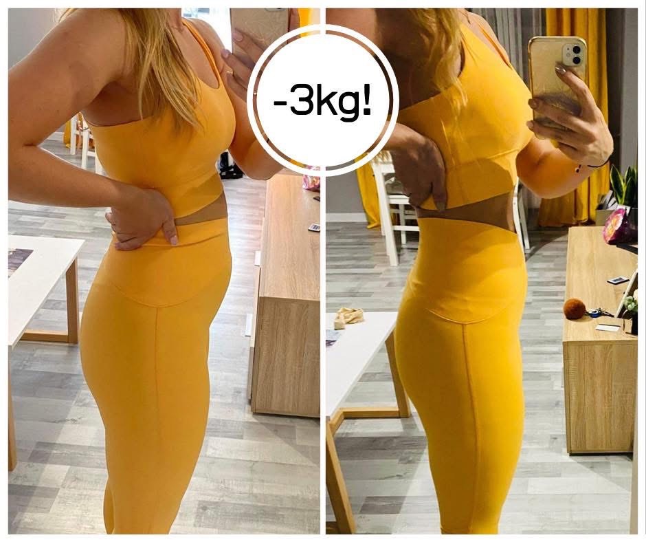 Zdjęcie przed i po – rezultaty współpracy dietetycznej z uwzględnieniem indywidualnych potrzeb hormonalnych.